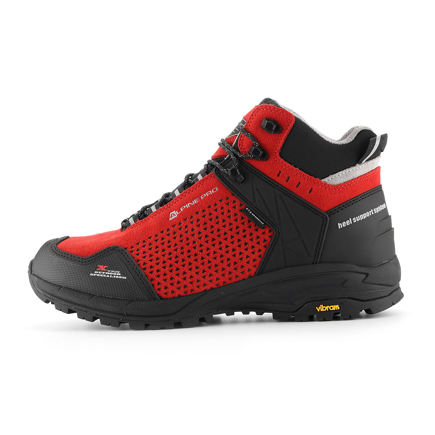 Buty trekkingowe za kostkę skórzane Angoon czerwone